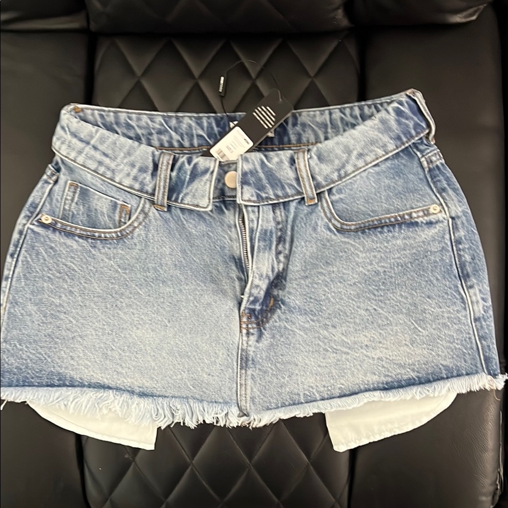 Fashion Nova Blue Denim Mini Skirt